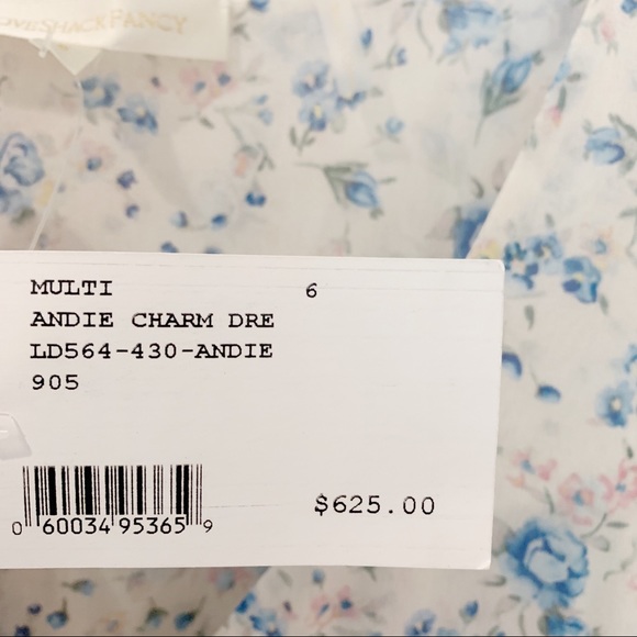 LOVESHACKFANCY ANDIE SILK FLORAL WHITE MAXI DRESS - Picture 7 of 7